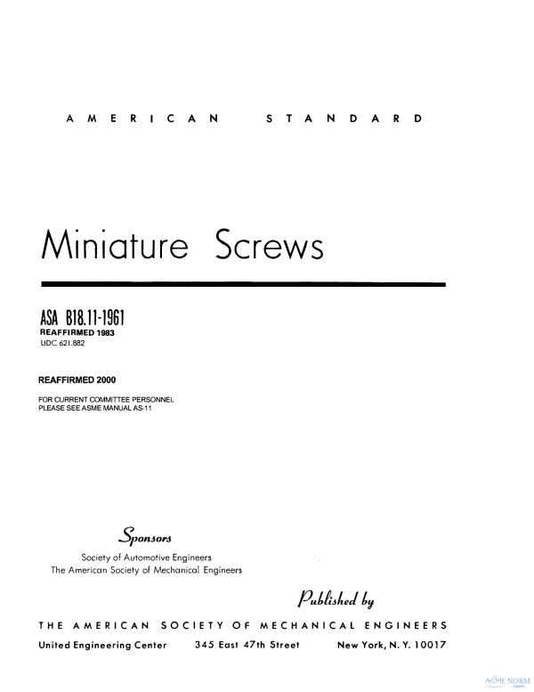 ASME B18.11 PDF