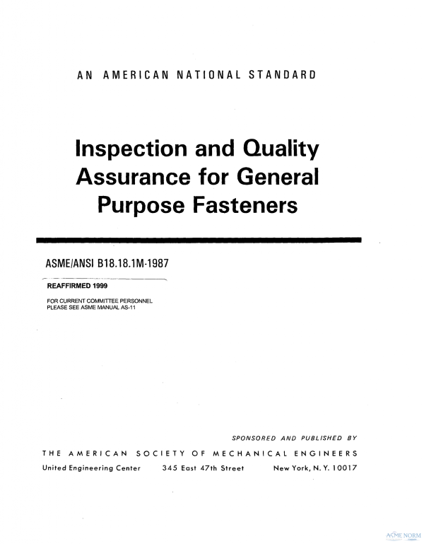 ASME B18.18.1 PDF